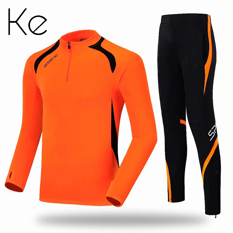 

KE524 Football uniform suit children's training uniform long-sleeved autumn and winter adult sport jacket kids men and women