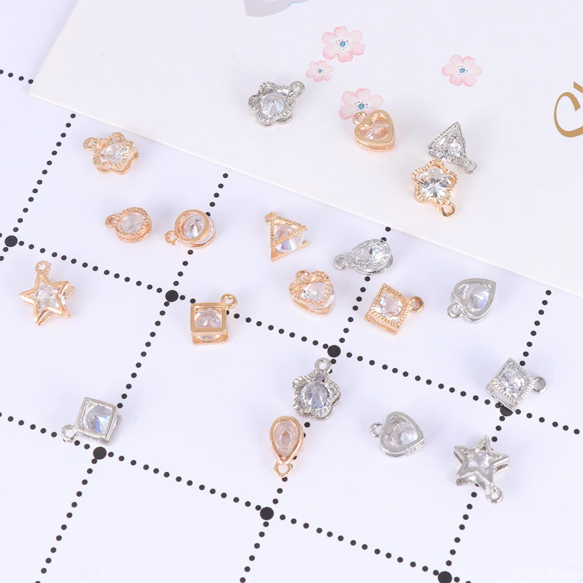 1 ensemble de breloques en Zircon, pendentifs creux, accessoires de fabrication de bijoux, collier, Bracelet, boucle d'oreille, breloque