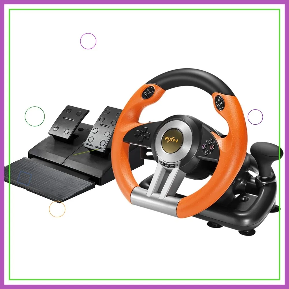 

Гоночный руль V3 PRO с углом поворота 180 градусов и педалями для ПК, Xbox One, PS4, Switch