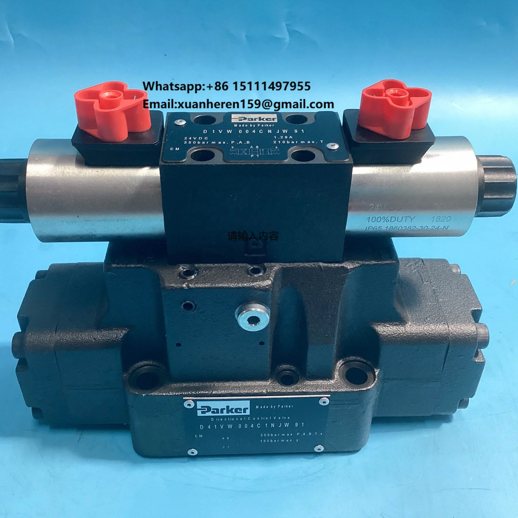 Parker SD41VW004C1NJW Directional Control Valve NG16 CETOP 7 Pilot Operated Hydraulic Solenoid Valves for Injection Molding