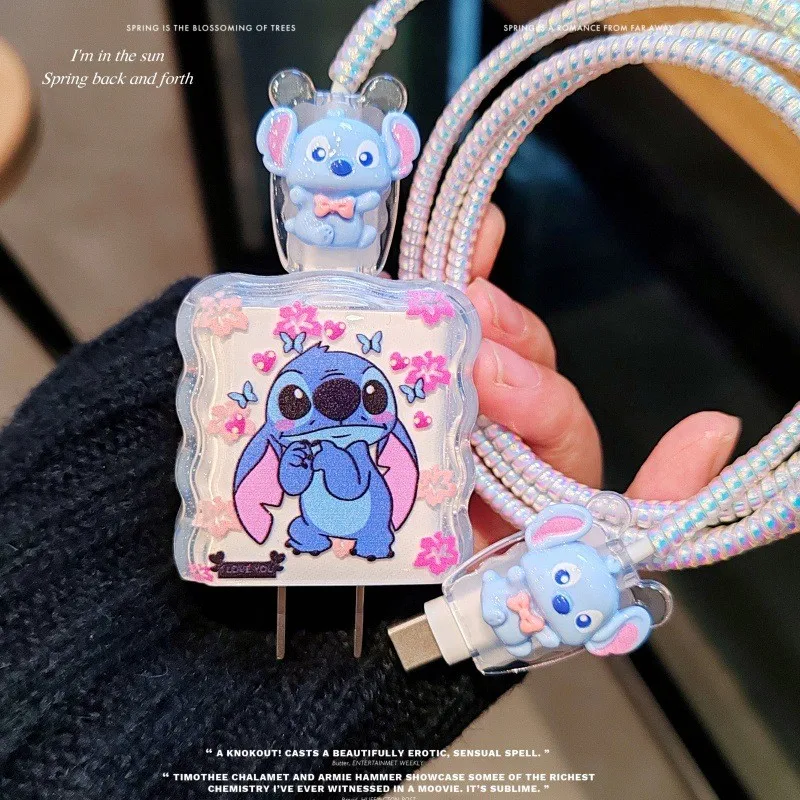 

Creative Stitch Line Case for IPhone 16 15 14 Pro Max 18/20W Charger Charging Protector Data Wire Winder Cover Prevent Breakage