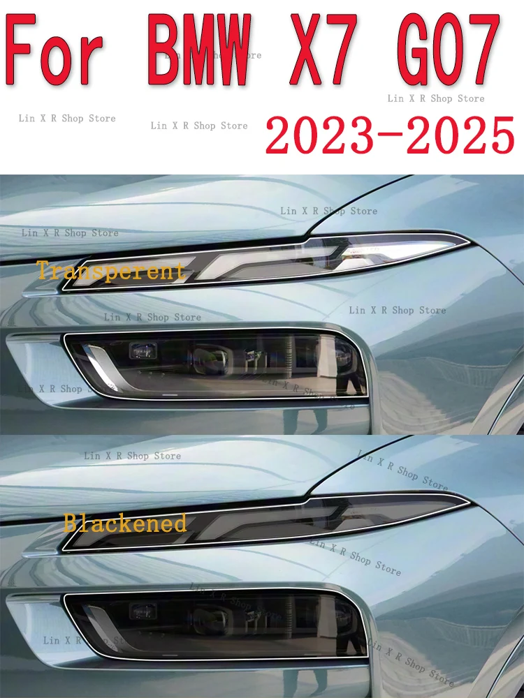

Для BMW X7 G07 (2023-2025) ТПУ дымчатая черная световая пленка, аксессуары для модификации, защитная пленка для автомобильного освещения