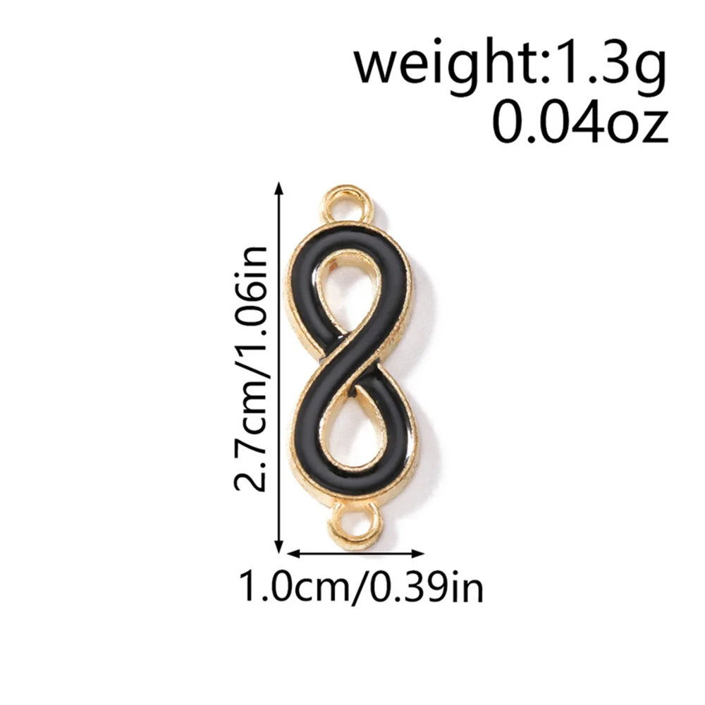 Leslie 20 Stück 10x27mm Emaille Bunte Unendlichkeitssymbol-Anhänger für Schmuckherstellung DIY Unendlichkeits-Anhänger Armband Halskette Zubehör – Detail 3