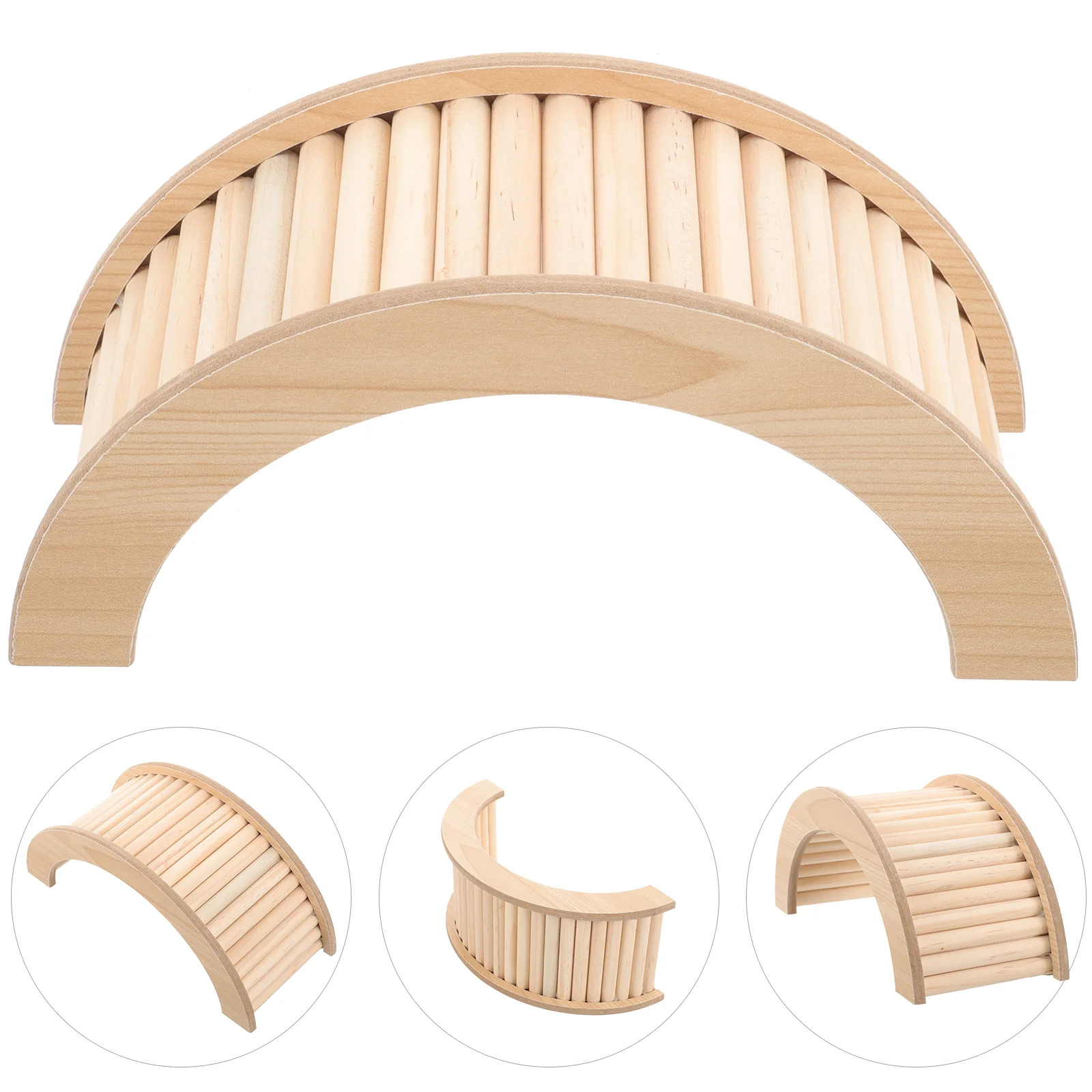 

Wooden Hamster Bridge Toy Medium Size Natural Cage Decor Climbing Arch for Guinea Chinchilla Gerbil Rat Safe