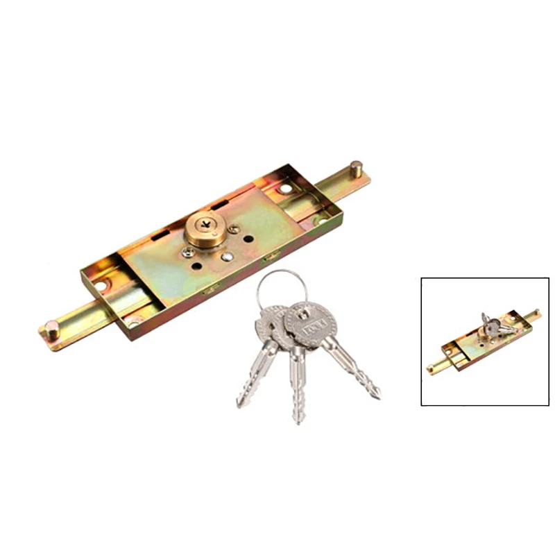 Uxcell Rolling Security Door Lock Roll Gate Locks with Key Cross Keys Metal Center Rolling Shutter Safe Door Lock for Garage