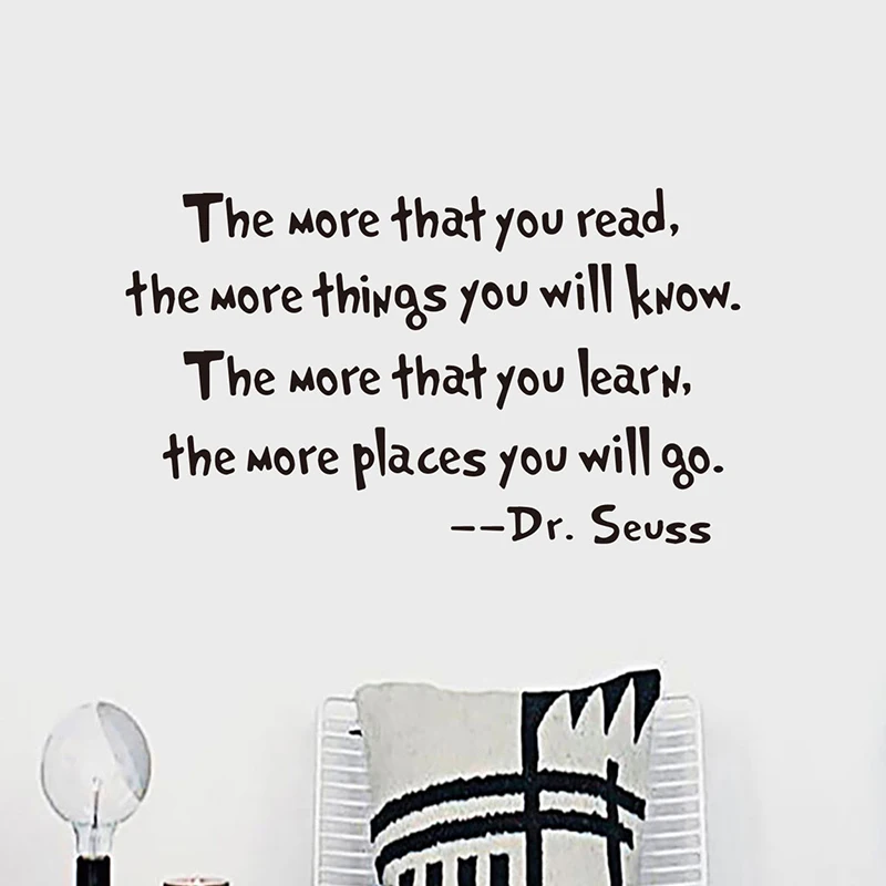 Dr. Seuss Quote Sculpture Wall Sticker, Bedroom Background, Living Room, for Home, Wall Art, Painting, Self-adhesive, Waterproof