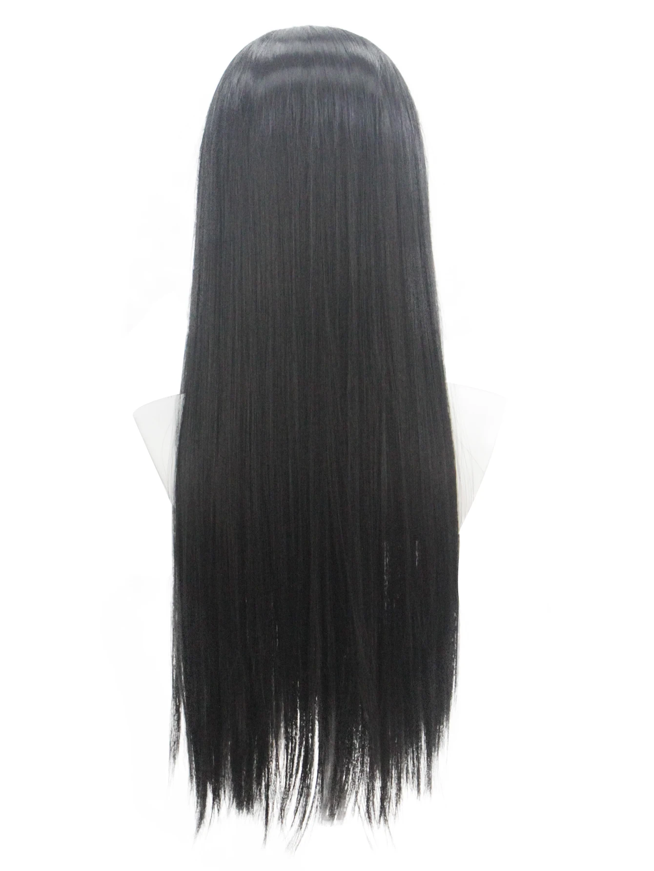 the Addams Family Movie Character Black Long Straight Synthetic Wig for Halloween Cosplay Wig Fit for Movie Show image 3