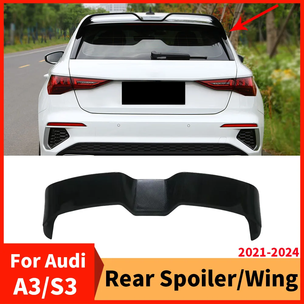 

Rear Air Dam Spoiler Roof Wing Splitter Body Kit Boot Lip Tuning For Audi A3 Hatchback 2020 2021 2022 2023 2024 Decoration Parts