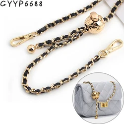 1-5PCS Gold Metal Chains For Handbags Shoulder Purse Gold Beads Round Big Ball Bags Strap Adjustable Chain Hardware Accessories