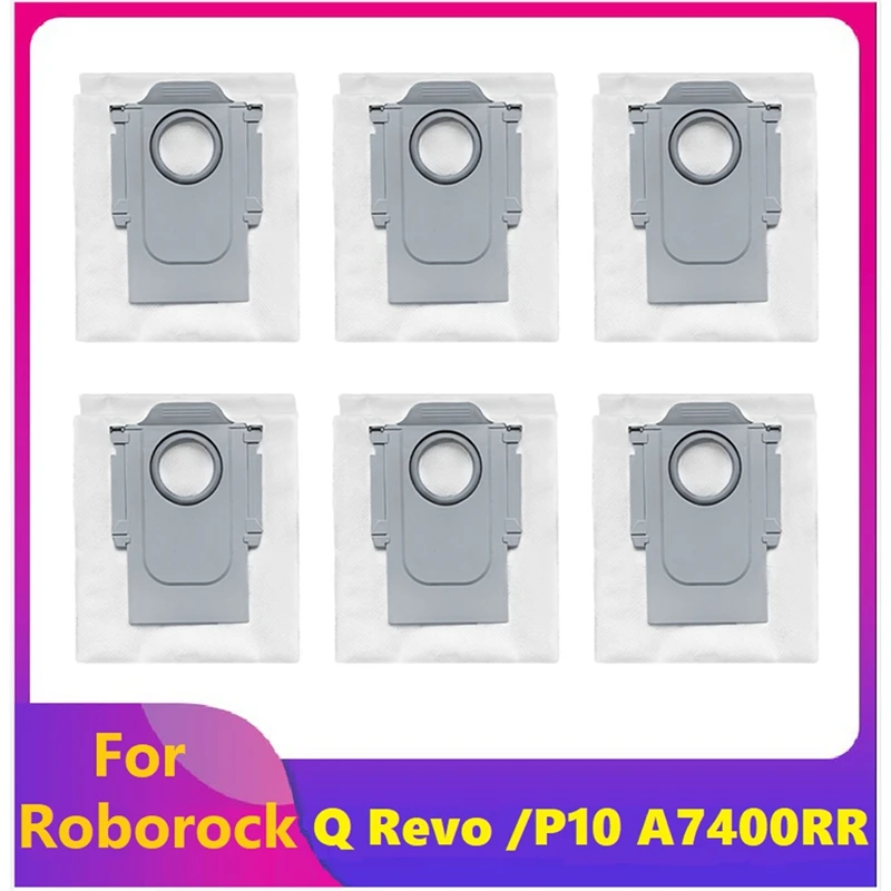 6PCS Parti di ricambio per Roborock Q Revo /Roborock P10 A7400RR Robot Aspirapolvere Pezzi di ricambio Accessori Parti Sacchetti per la polvere