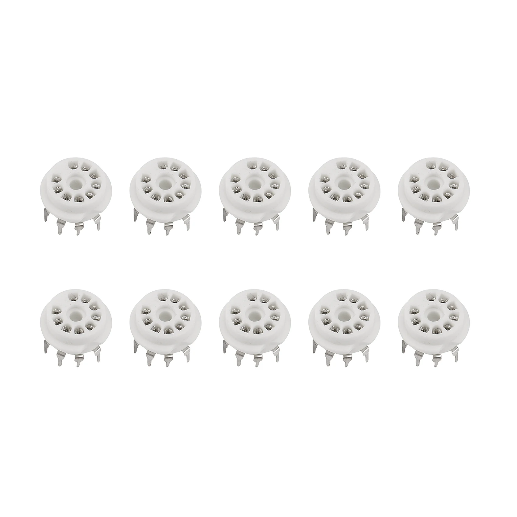 10PCS PCB 9Pin Ceramic B9A Vacuum Tube Socket Audio HIFI DIY Amps for 12AX7 12AU7 12AT7 ECC81 ECC82 ECC83 Silver-Plated