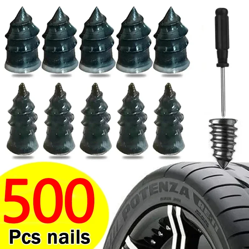 Tire Puncture Repair Nails for Car Motorcycle Scooter Bike Vacuum Tyre Repairing Rubber Metal Nail Set Car Tire Accessories