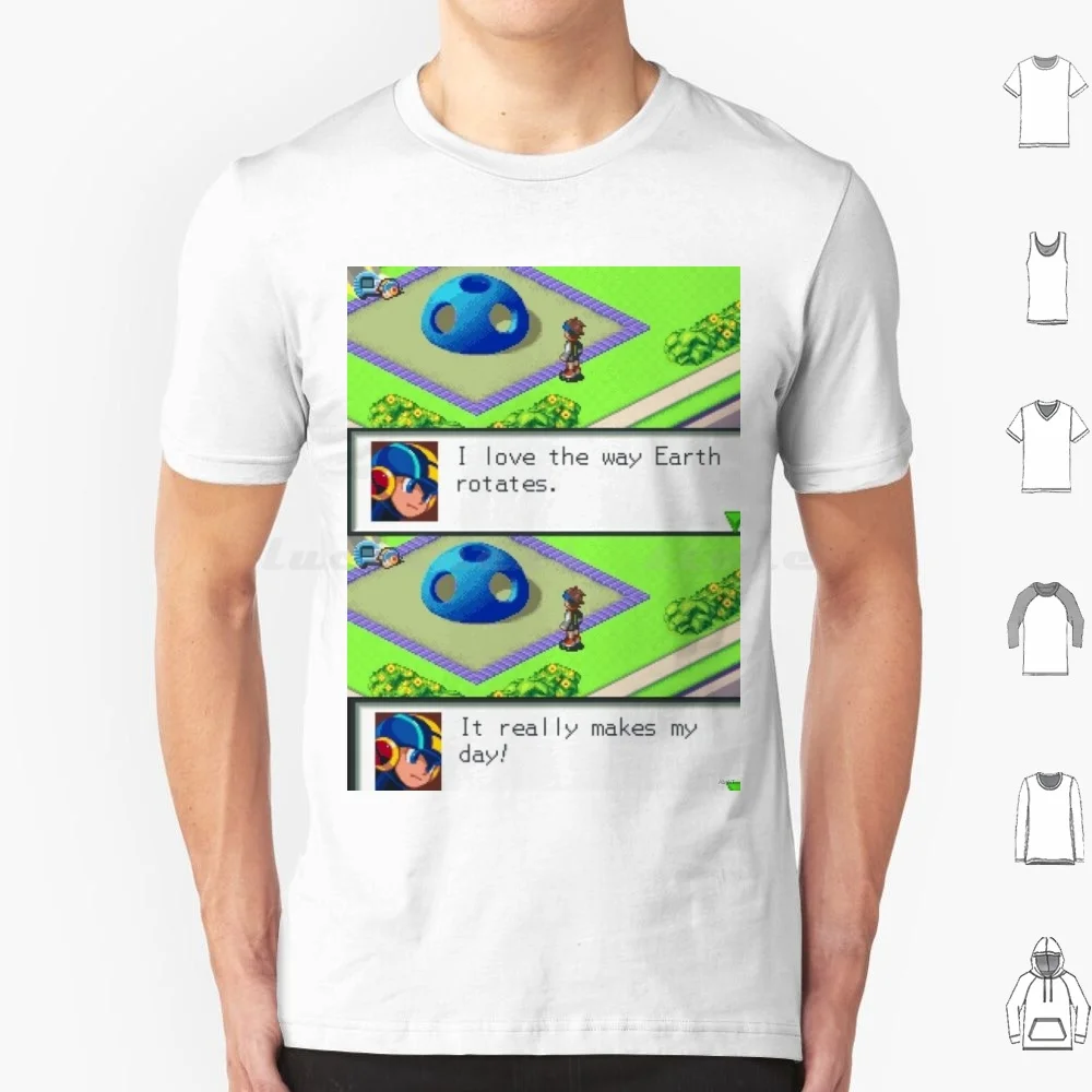 تي شيرت I Love The Way Earth Rotates مقاس كبير 100% قطن Megaman 2 Stage Select Megaman 2 Rockman 2 Rockman Megaman Mega Man #1