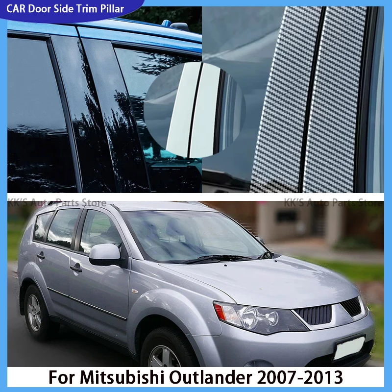 

Fit For Mitsubishi Outlander 2007 2008 2009 2010 2011 2012 2013 Glossy Black Pillar Post Window Door Cover Trim Decoration