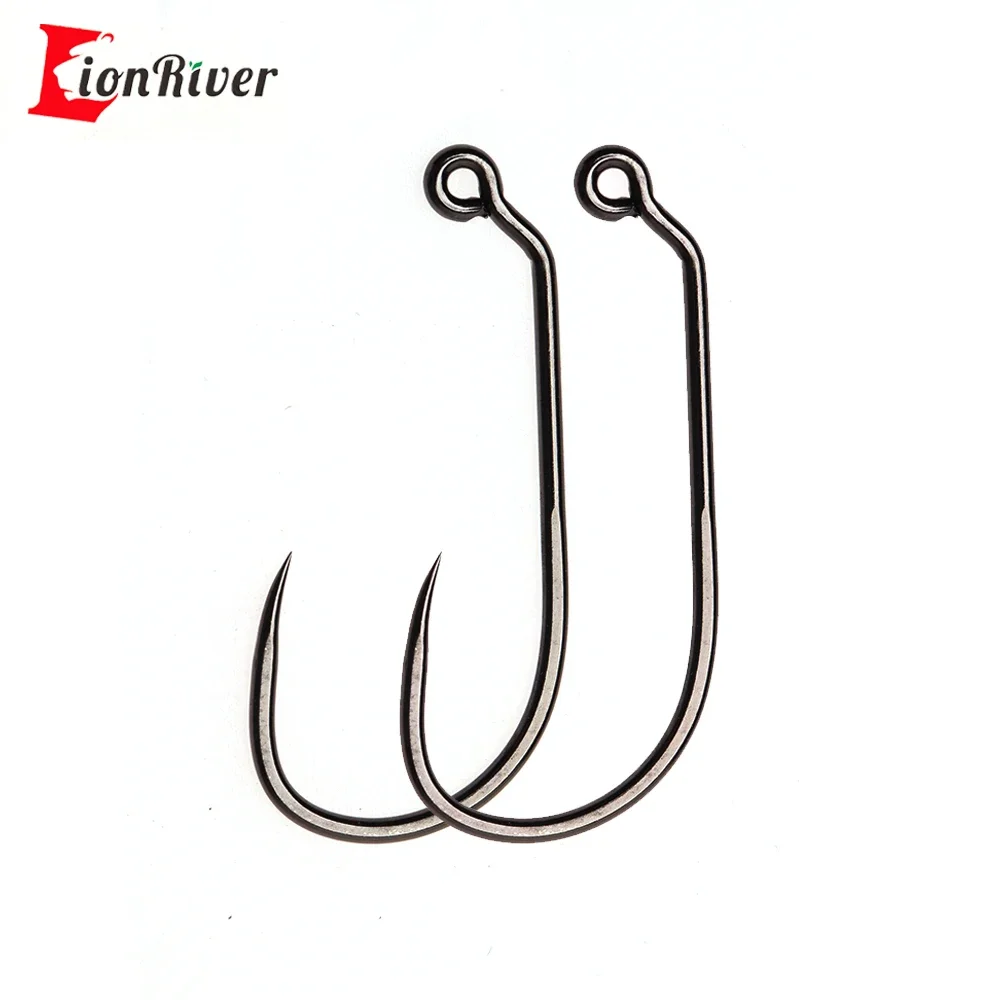 20pcs #1- #8 Barbless 60 Degree Aberdeen Jig Hook Carbon Steel Fly Tying Streamer Jig Hooks Saltwater Fishing Non-barbed Hook