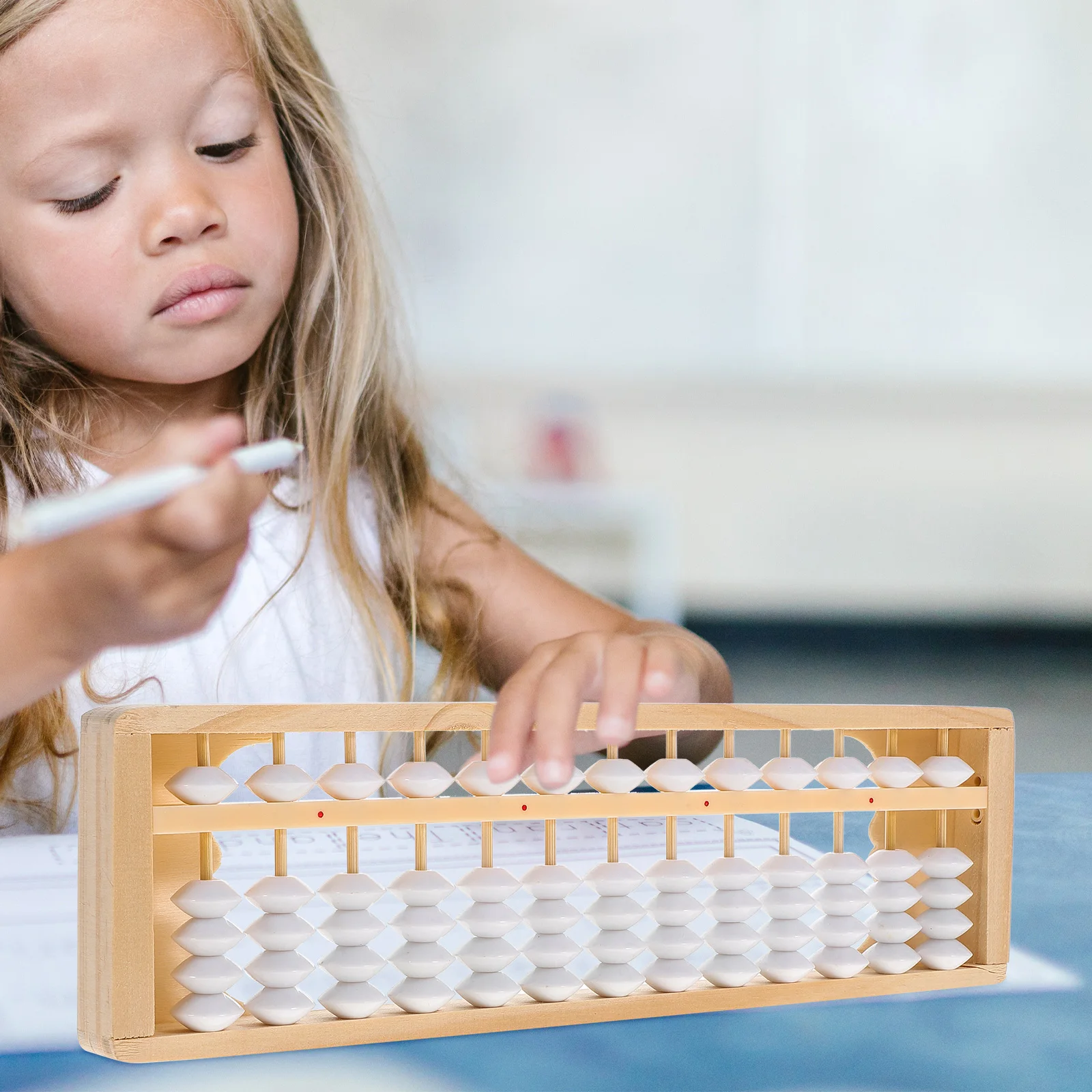 어린이 교육을위한 나무 주판 산술 도구 안전한 경량 조기 수학 장난감 학생 계산 장치 아이