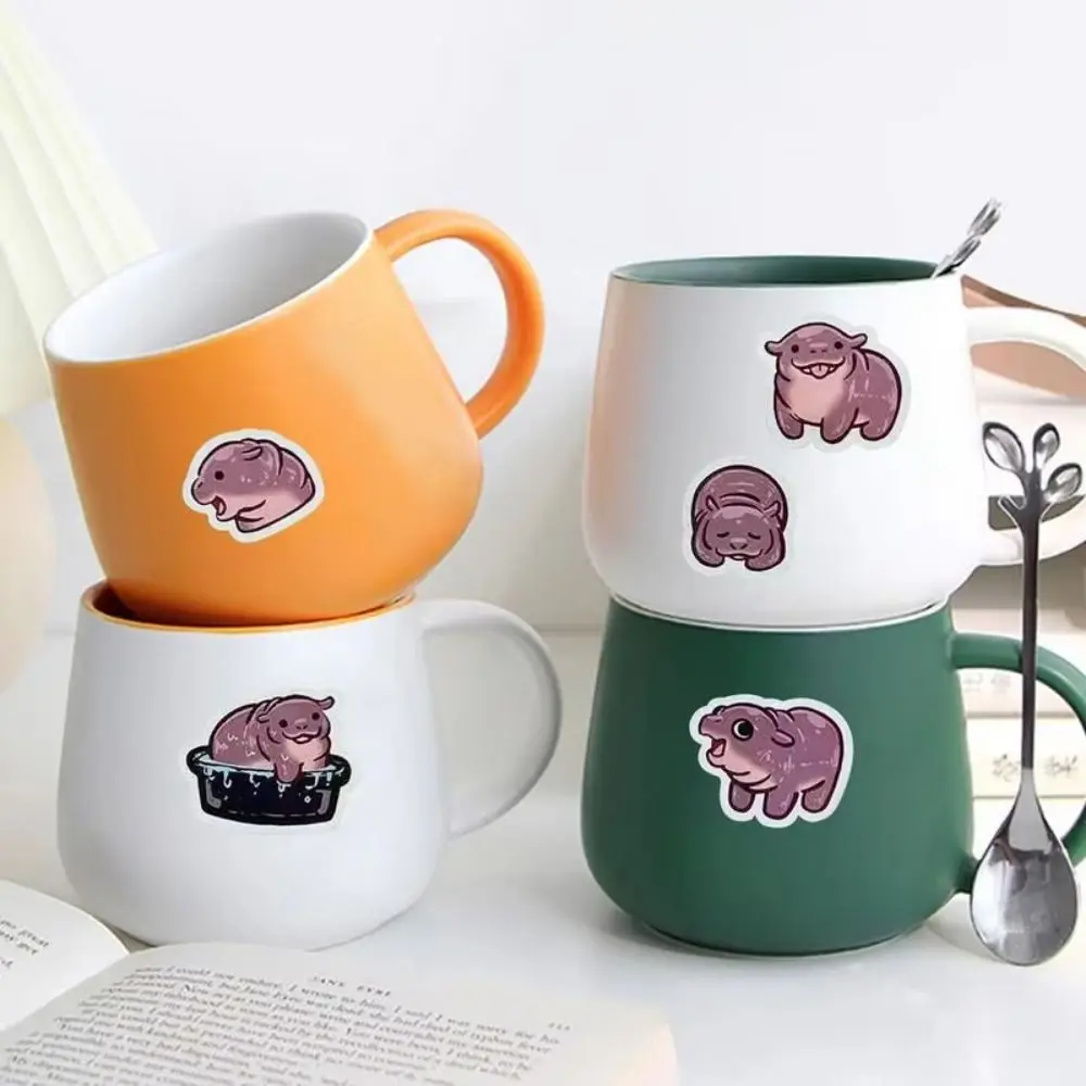 

Creative Waterproof Hippo Stickers Cartoon Decal Stationery Sticker Self-adhesive Animal Moo Deng Hippopotamus Stickers Toys