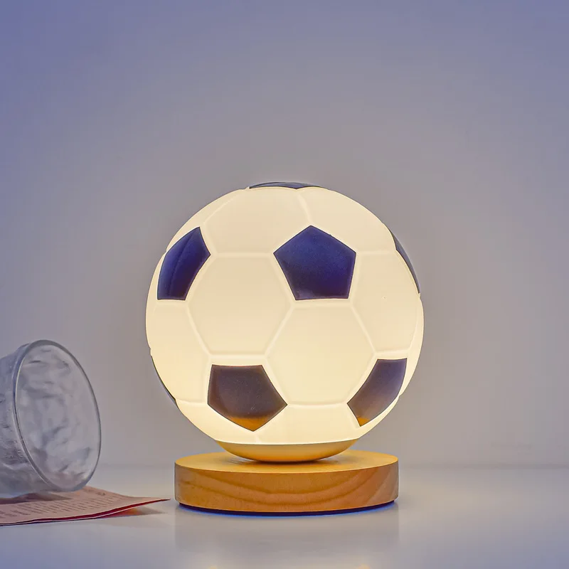 LED Football Lamp Soccer Desk Light Dimmable Triclored or RGB USB Rechargeable or USB Plug-in Lamp for Room Decor Night Light