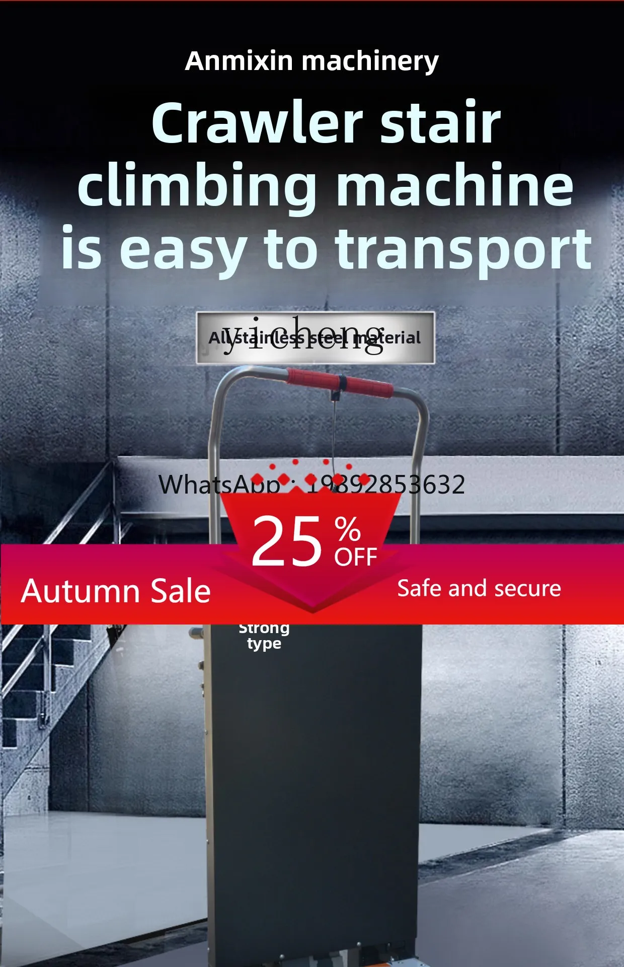 

Electric Building Climbing Machine Crawler Handling Fully Automatic Up and Down Stairs Climbing Heavy Duty Building