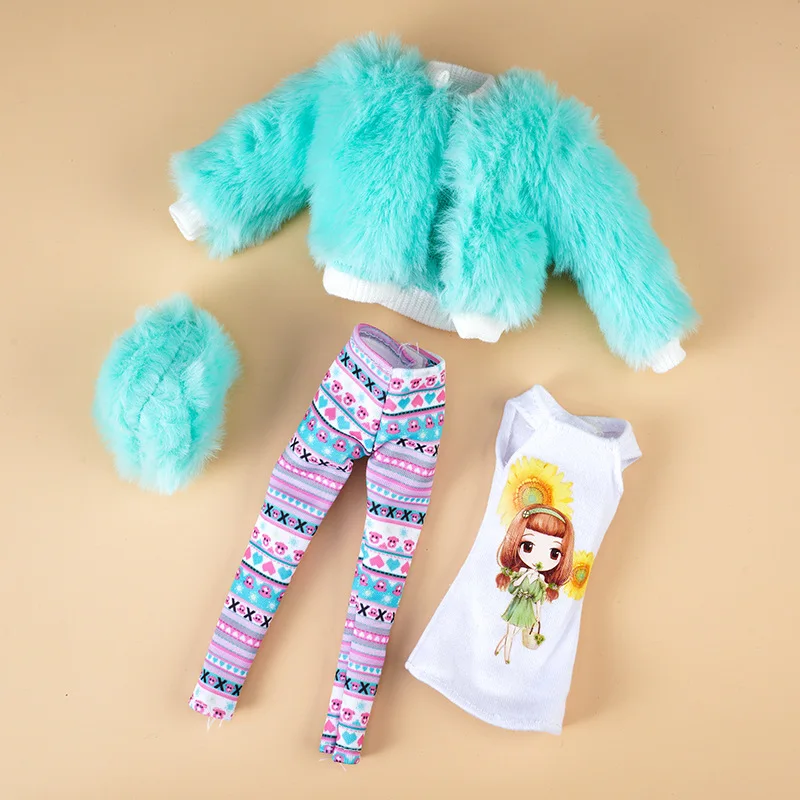 Winter Style Accessories Clothes Suit for 30cm Doll Dress Up Toy for Children Girls Pleated Skirt Fit To 11.5 Inch Doll