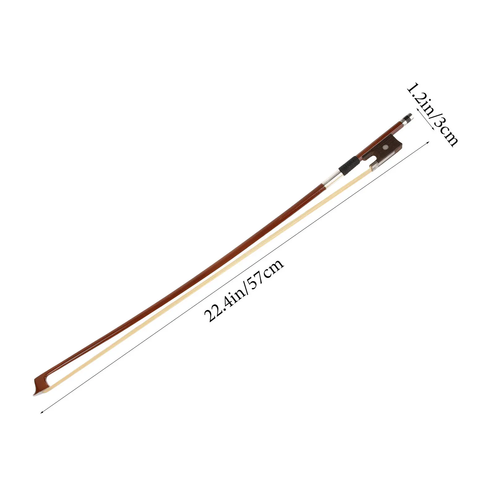 

1/4 Size Wooden Violin Bow Horsehair Practice Instrument Accessory For Student Beginner Well Balanced String Tool