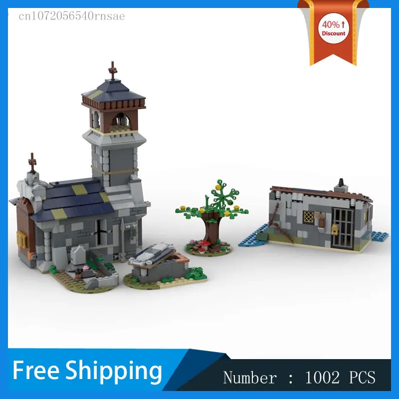 

MOC Building Blocks DIY Bricks Medieval Chapel Architecture Children's Birthday Gift Christmas Present Collection Toys