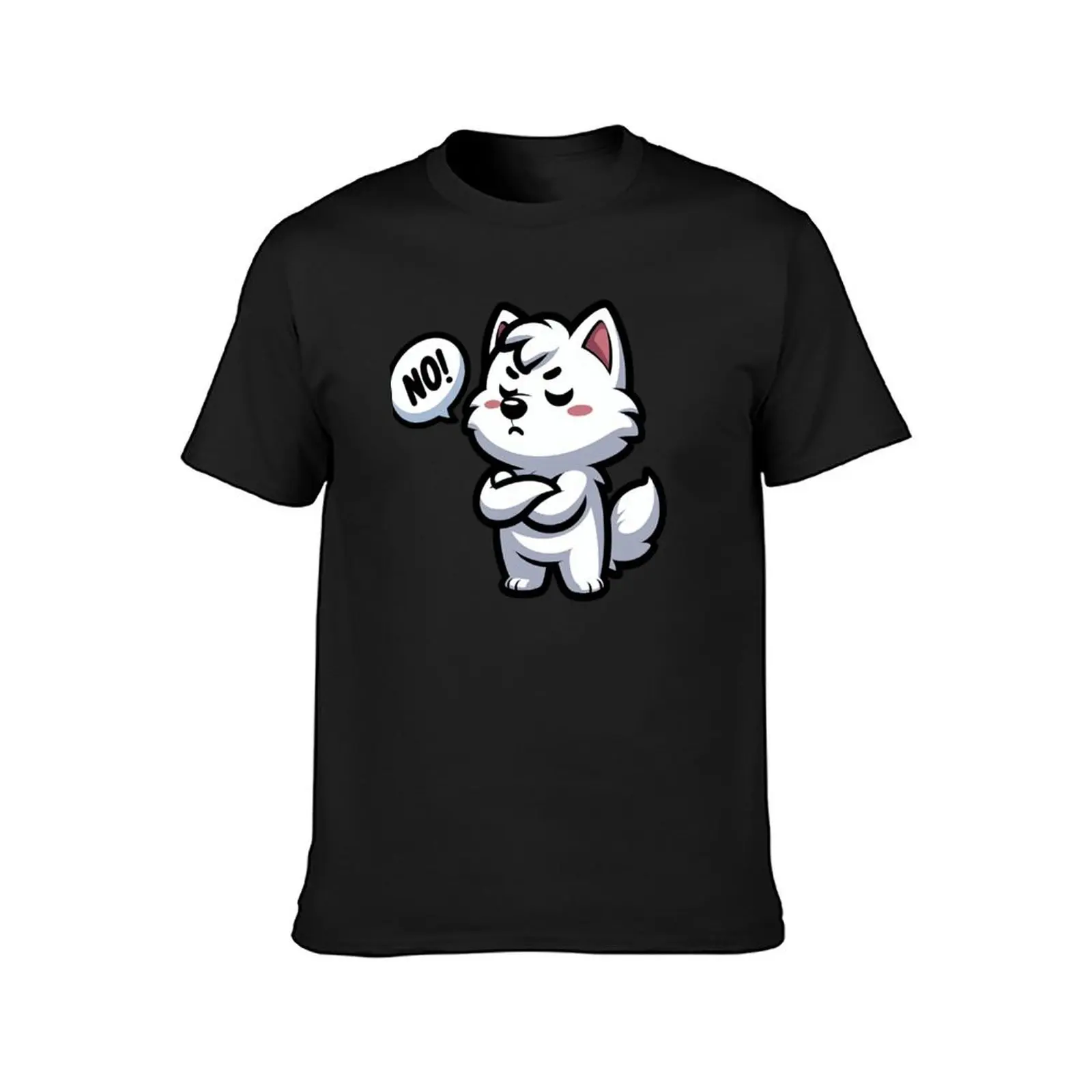 Samoyed Dog Stubborn T-Shirt anime customs fruit of the loom mens t shirts