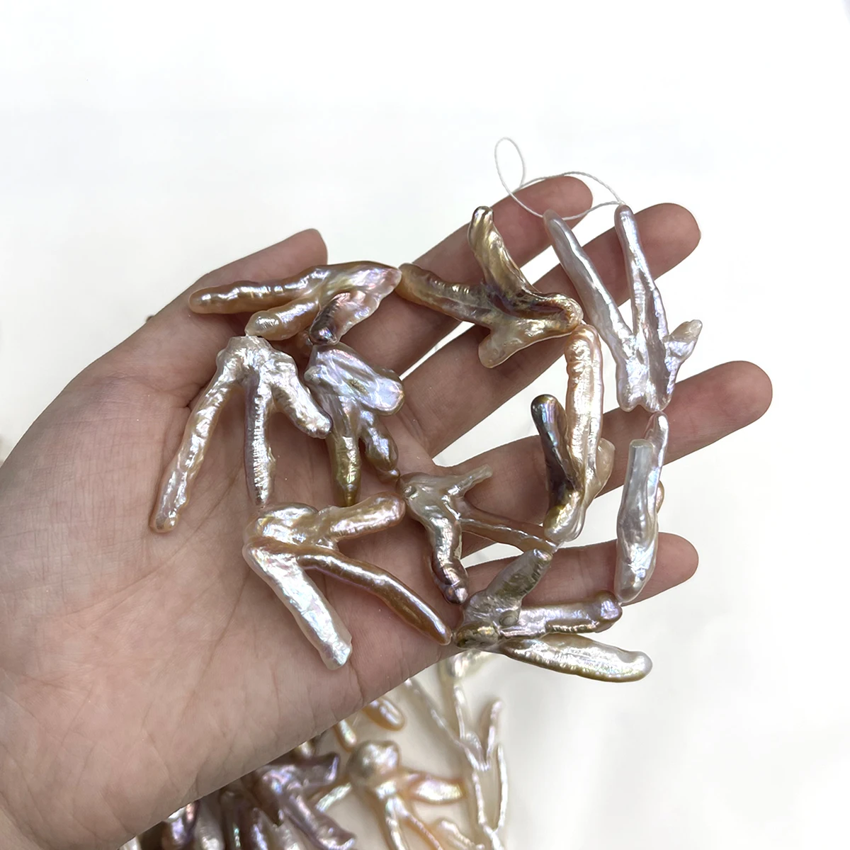 Baroque Freshwater Pearl Strand Claw-Shaped Beads 20x40-25x45mm Dynamic Texture Elegant Jewelry Gift for Women Handmade