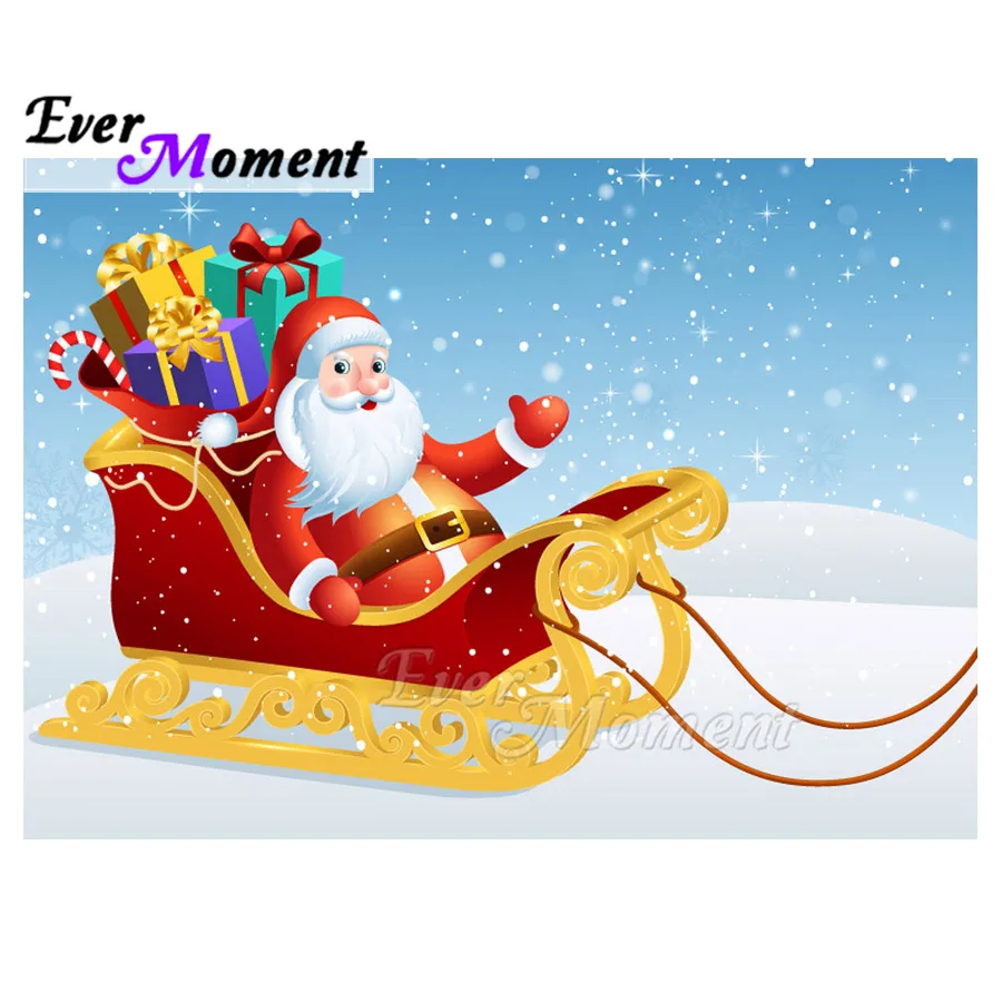 

Ever Moment Diamond Painting Handmade Santa Claus Snow Christmas Full Square 5D DIY Diamond Embroidery Mosaic Hobby ASF1972