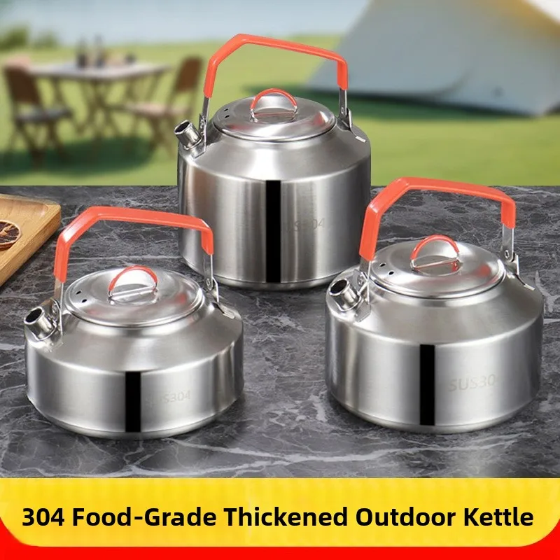 

Outdoor Portable 304 Stainl Steel Water Kettle Cam Card Stove Special Tea Water Kettle Boil Water Tea Kettle