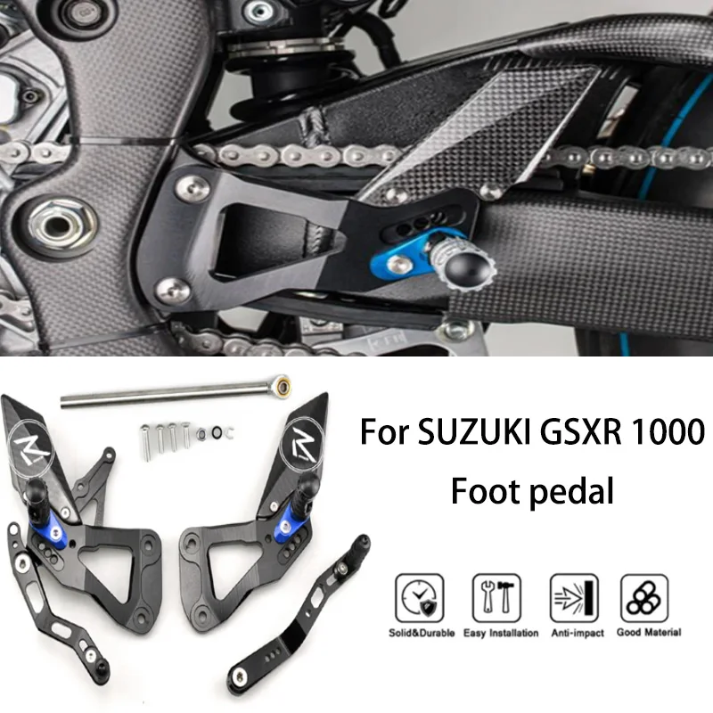 MTKRACING For SUZUKI GSXR 1000 2017-2024 Rear Sets Heighten Pedal Adjustable Rearsets FootPegs Shift Lever Brake