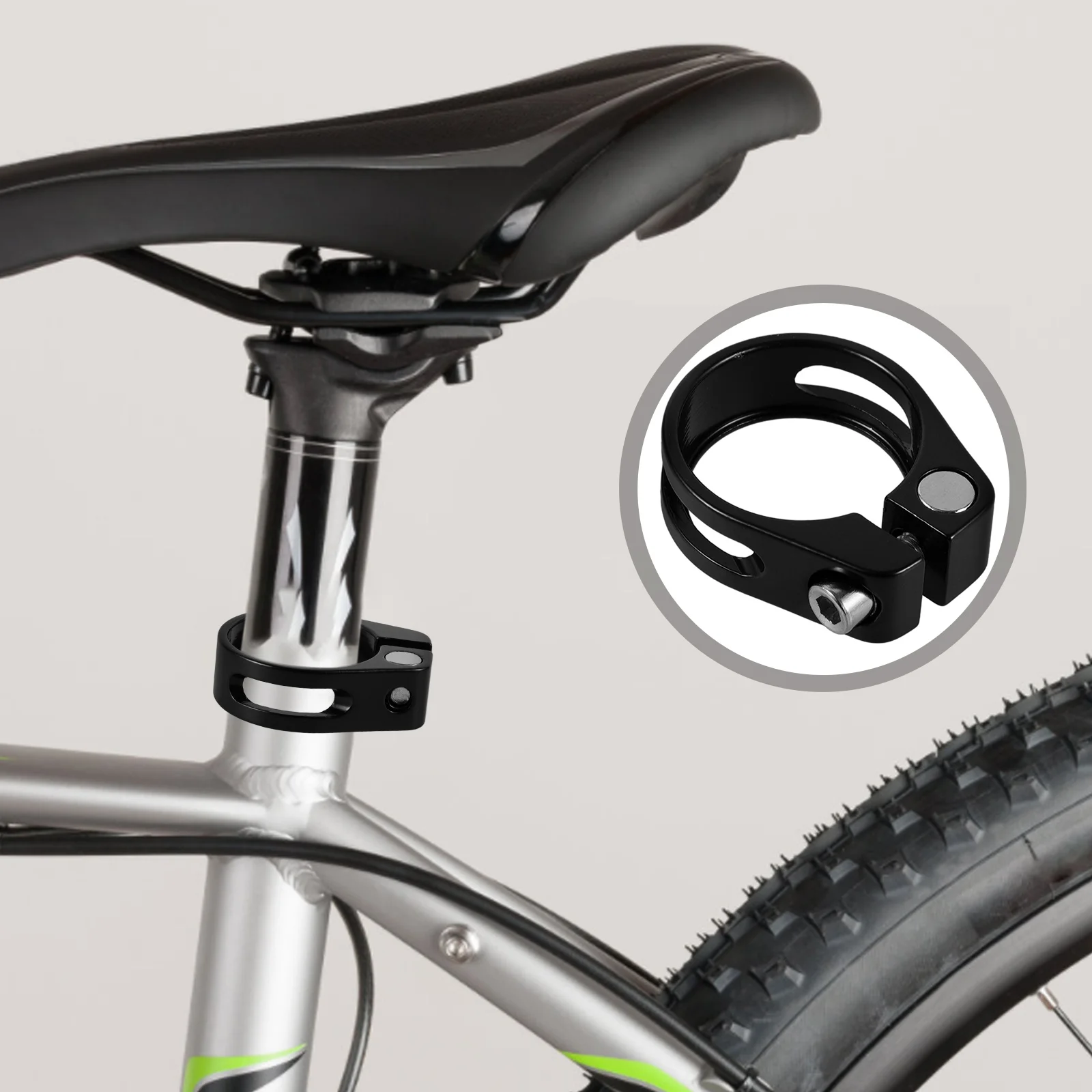 

Aluminum Alloy Seatpost Clamp 31 8mm Black Road Bike Folding Bikes Screw Adjustment Durable Cycle Spare Parts