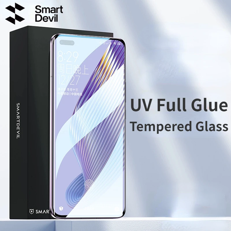 SmartDevil 2pcs UV Full Glue Tempered Glass Film for Honor Magic 5 Pro Huawei Mate 50 Pro P60 Pro HD Full Cover Screen Protector