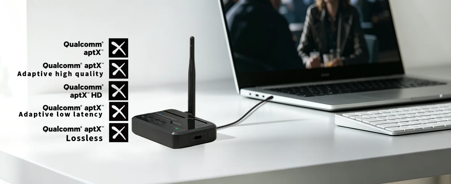 Auracast LE Audio Transmitter LC3 Verlustfreier Bluetooth 5.4 Audio-Sender mit Geringer Latenz Typ-C Kabelloser Stereo-Adapter – Detail 7