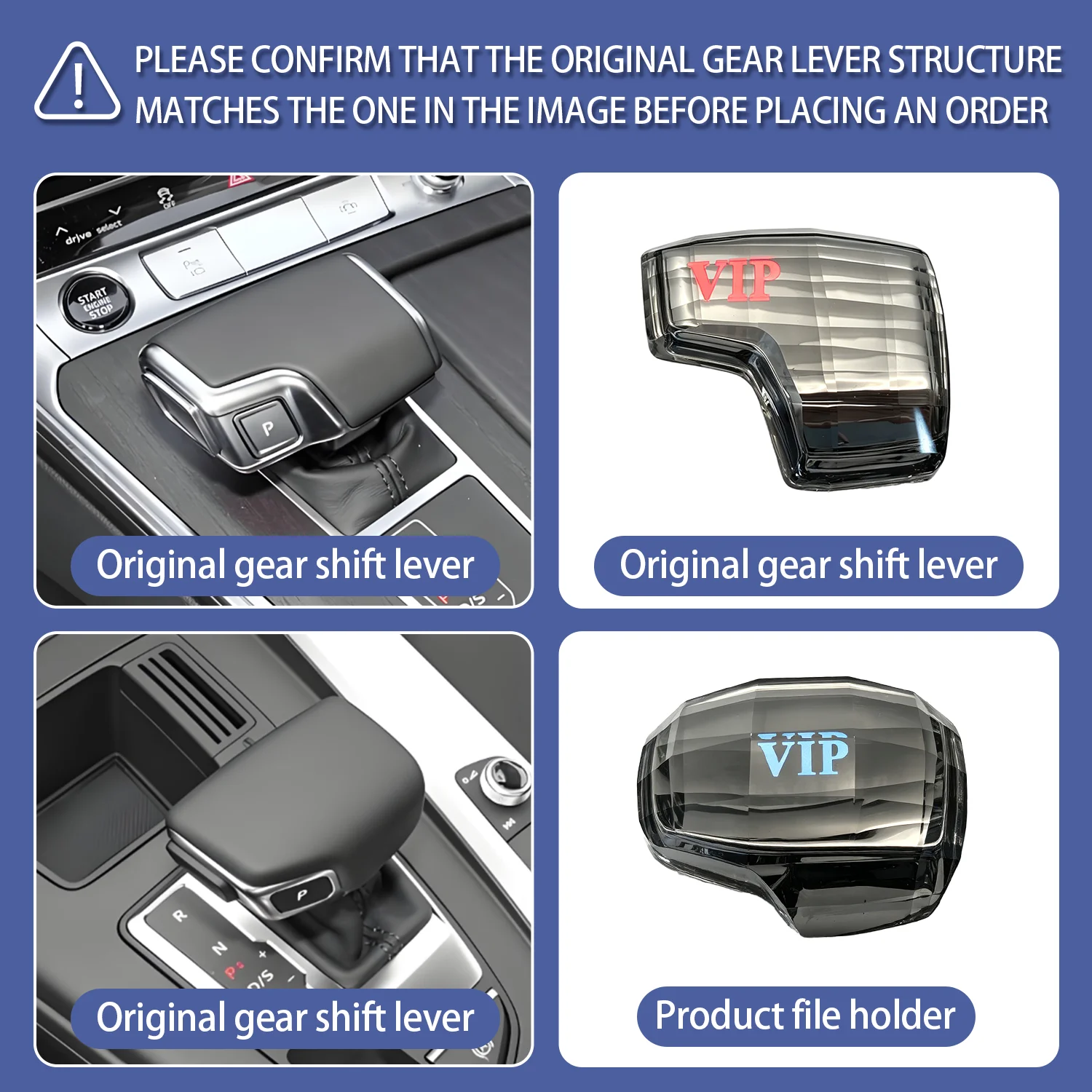 LED-Linkslenker passend für Audi A4 A5 A6 A7 Q5 Q7 Kristall-LED-Getriebekopf, siebenfarbiger LED-Kristall-Gangschaltkopf, Aufladen – Detail 2