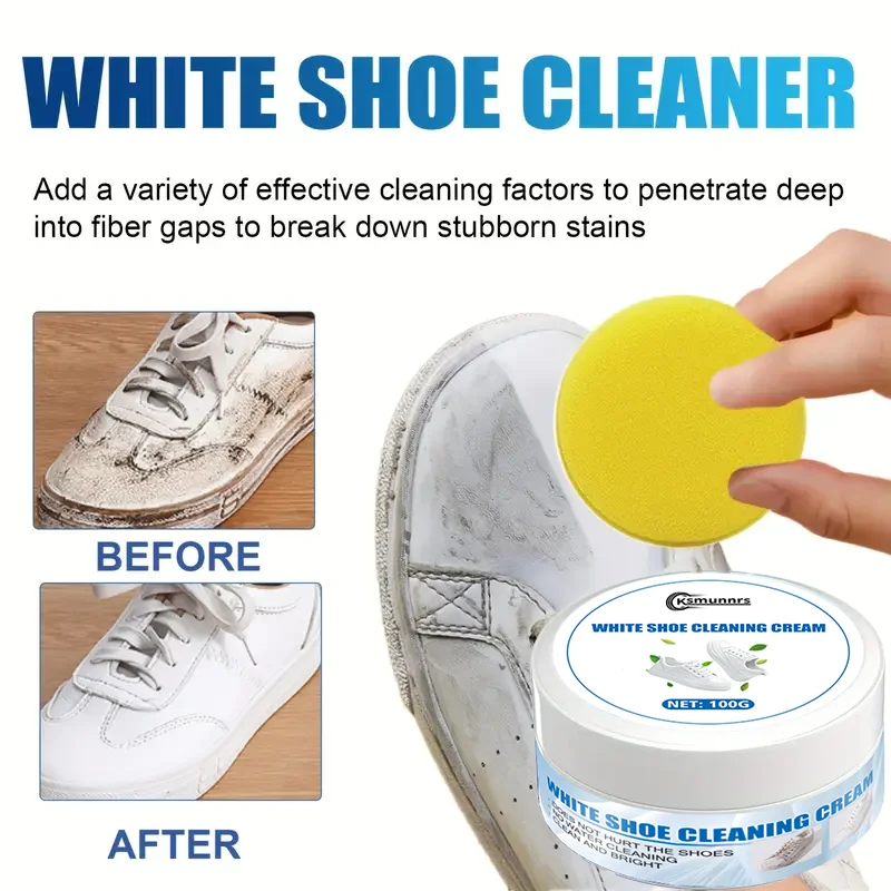 

Крем-реставратор белых кроссовок: простой в использовании польский восстанавливающий оригинальный блеск, прочный пластиковый контейнер — незаменимая домашний уход за обувью