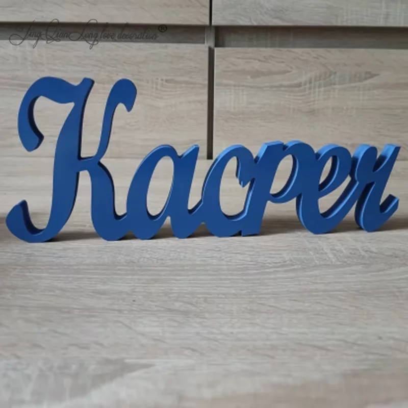 علامة اسم خشبية مخصصة لحضانة الطفل جدار ديكور عيد ميلاد الطفل حديث الولادة #3