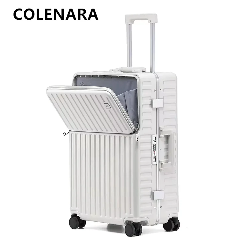 COLENARA Rolling Suitcase 20 Inch Front Opening Laptop Boarding Case 24