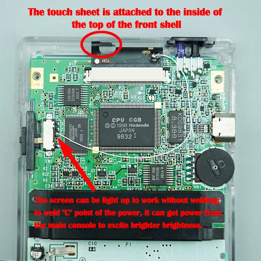 ชุดหน้าจอ LCD ลามิเนตสีดำ V3 IPS ใหม่พร้อมชุดตัวเรือนสำหรับชุดไฟแบล็คไลท์ความสว่างสูง GBC