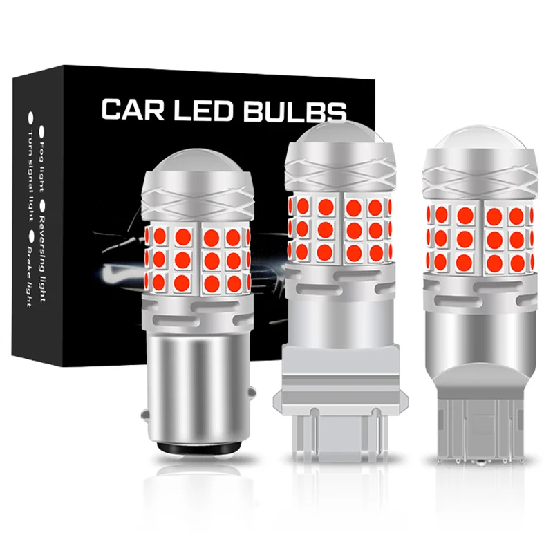 2/4PCS T20 LED Turn Signal Bulbs CanBus 1156 1157 7440 7443 3156 3157 T25 3030/42SMD 12V Car Rear Brake Lights Reverse Lamps