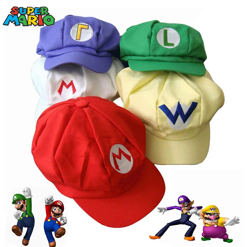 Game Super Marios Bros Luigi Plumber Cosplay Demo Hat Waluigi Wario Odyssey Anime Sunhat Halloween Party Hat Accessories Props