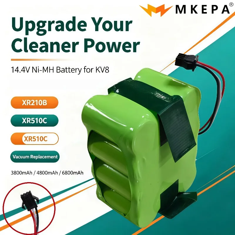 Rechargeable 14.4V SC 3800mAh‑6800mAh Nickel‑Metal Hydride Replacement Battery For KV8 XR210B XR510C Sweeping Robot