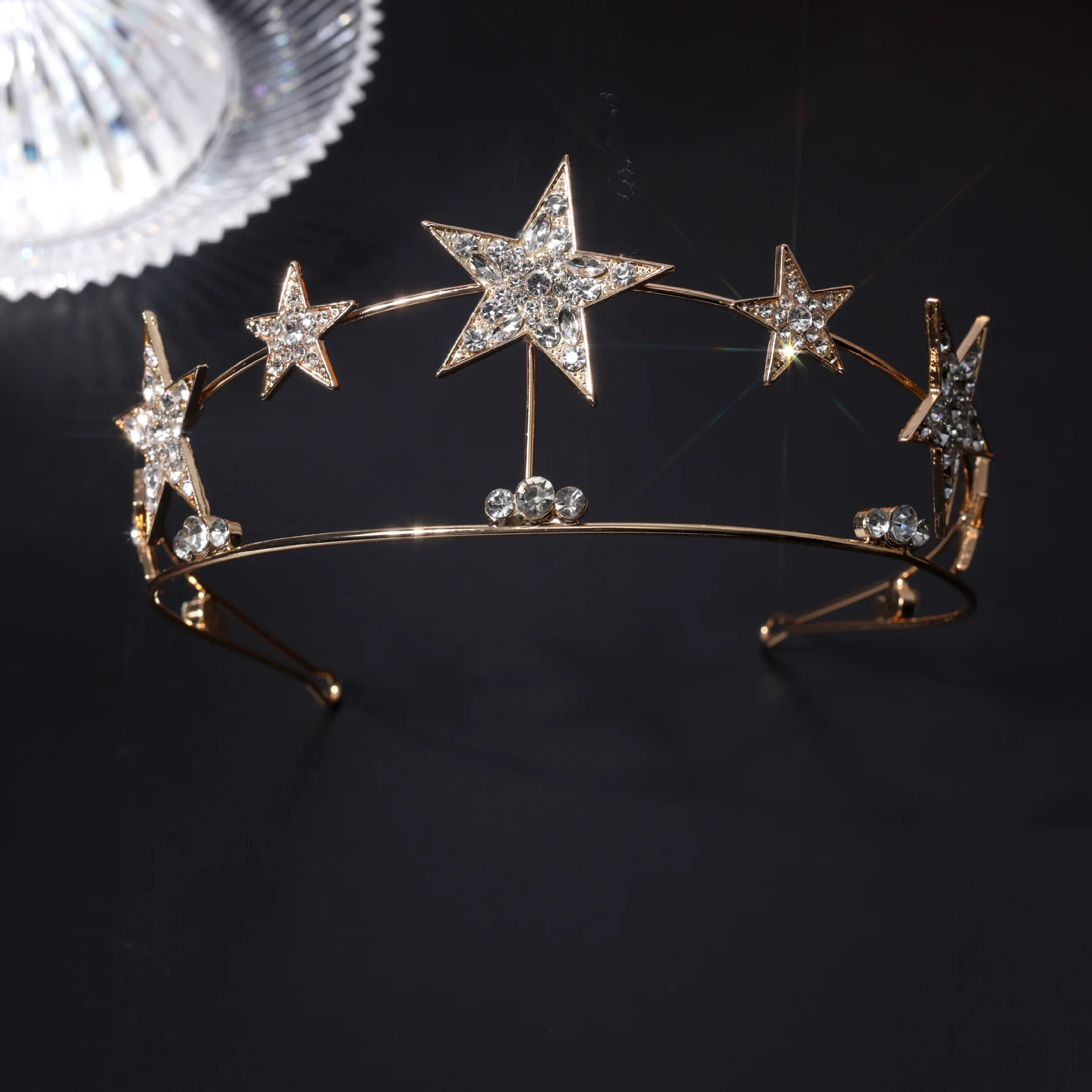 Shiny Star Tiara and Crown Fashion Jewelry 2025 Bling Rhinestone Headbands Princess Diadem Bride Wedding Hair Accessories