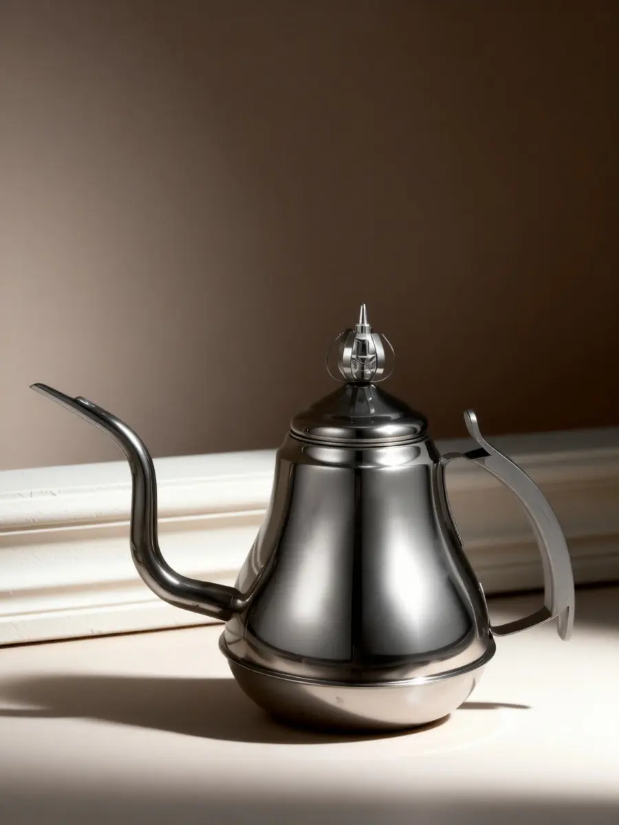 Metal Stainless Steel Tea Pot Hot Cold Resistant Modern Teapot for Home Office Stove Top Gooseneck Kettle Infuser