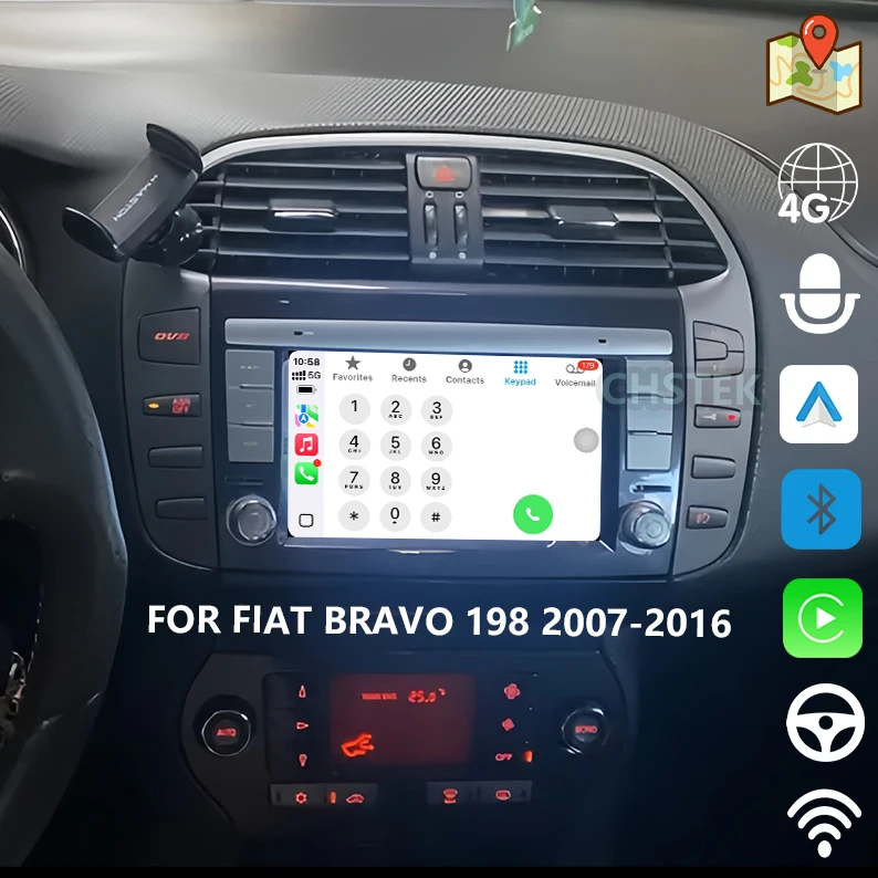 Car Android Unit For Fiat Bravo Ritmo 198 2007-2016 Bluetooth 4G GPS WIFI Auto Player Upgrade Wireless Carplay Multimedia Models