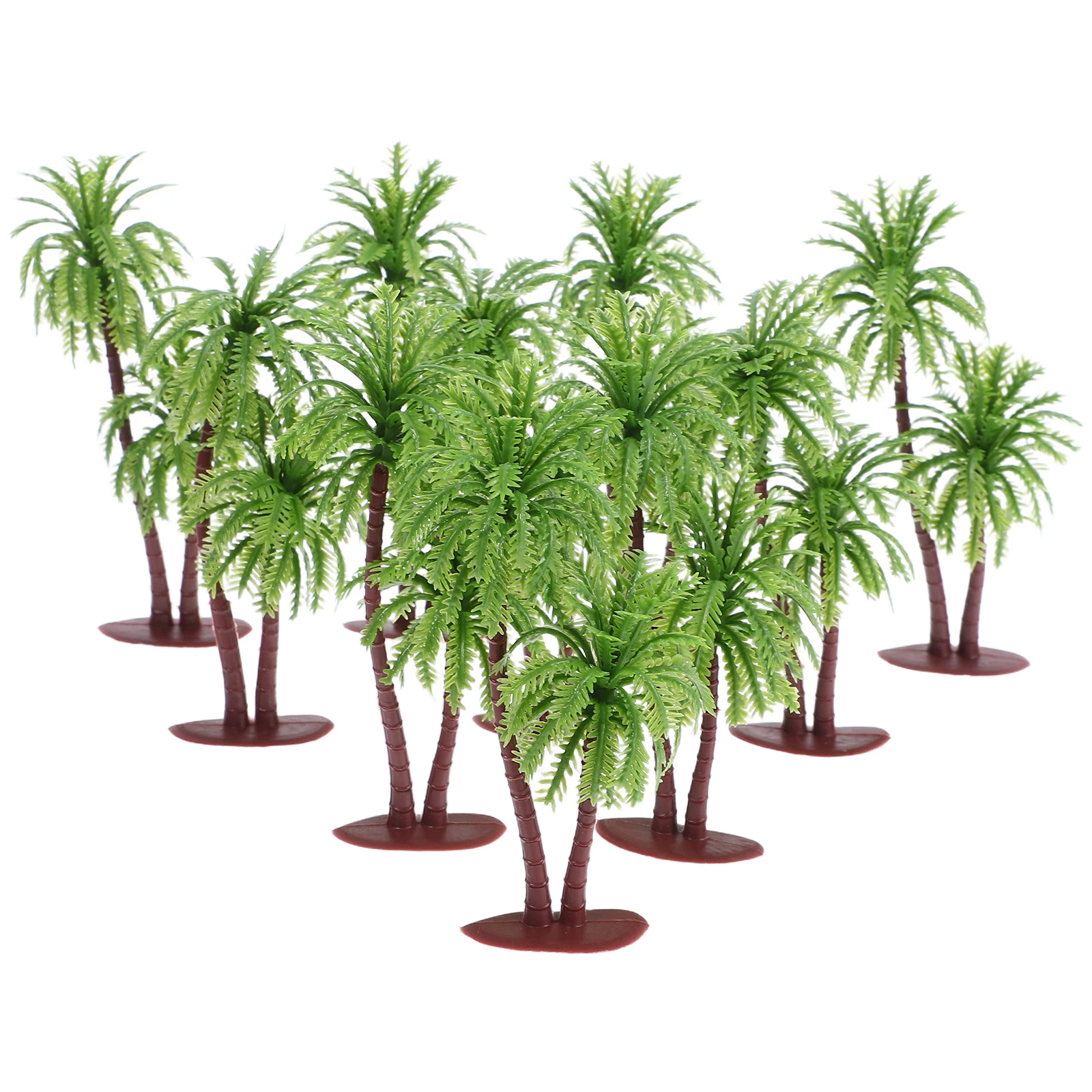 10 Pcs Sand Table Coconut Tree Photo Props Plastic Small Artificial Tropical Plants