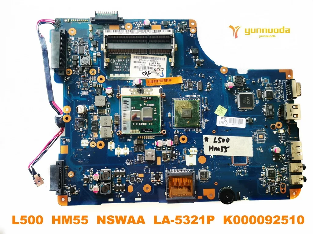 Original for Toshiba L500 laptop motherboard L500  HM55  NSWAA  LA-5321P  K000092510 tested good free shipping