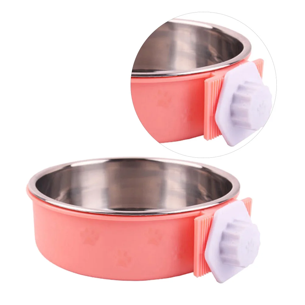 

Stainless Steel Dog Detachable Pet Feeding Bowl Cage Coop Hanging Bowl Lightweight Small Size S Green Durable Easy Cleaning