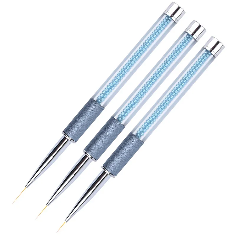 

Blue Pearl Rhinestone Acrylic Nail Art Pen UV Gel Brush 3D Painting Drawing Liner Professional Manicure Tool for Nail Artistry