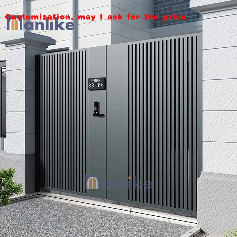 

на заказ.Анукие китайские заводские ворота и забор передние автоматические качели для двора, современная подъездная дорога, алюминий